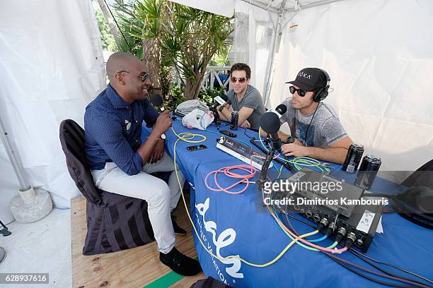 View of live radio broadcast during CMT Story Behind The Songs LIV + Weekend at Sandals Royal Bahamian Spa Resort & Offshore Island - Day 3 at...
