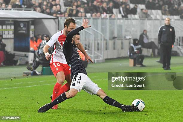Diego CONTENTO of Bordeaux and Valere GERMAIN of Monaco during the French Ligue 1 match between Bordeaux and Monaco at Nouveau Stade de Bordeaux on...