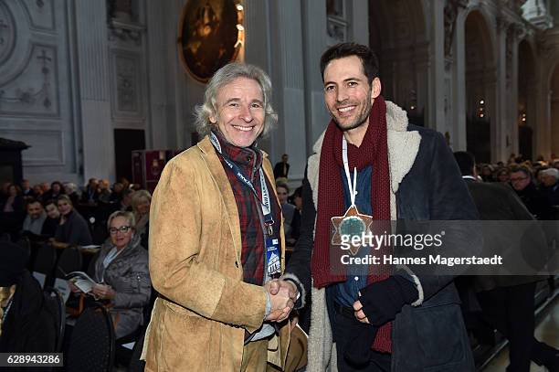 Thomas Gottschalk and Alexander Mazza during the 21th BMW advent charity concert at Jesuitenkirche St. Michael on December 10, 2016 in Munich,...