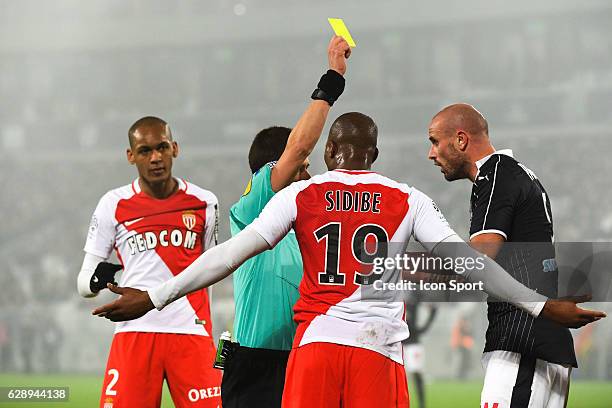 Benoit BASTIEN referee and Nicolas Pallois of Bordeaux during the French Ligue 1 match between Bordeaux and Monaco at Nouveau Stade de Bordeaux on...