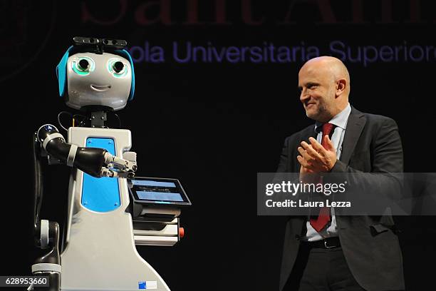 The robot Doro beside the Rector of Scuola Superiore Sant'Anna di Pisa Pierdomenico Perata, officially openes the Academic Year at Scuola Superiore...