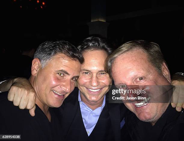 The Light Group Founder Andrew Sasson, Jason Binn, The Yucaipa Companies Co-founder Ronald Burkle circa October 2016 in New York City.