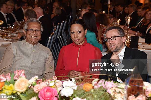 Guests attend the Nobel Prize Banquet 2015 at City Hall on December 10, 2016 in Stockholm, Sweden.