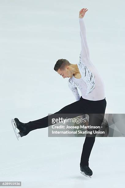 Adam Rippon of United States competes during Senior Men's Free Skating on day three of the ISU Junior and Senior Grand Prix of Figure Skating Final...