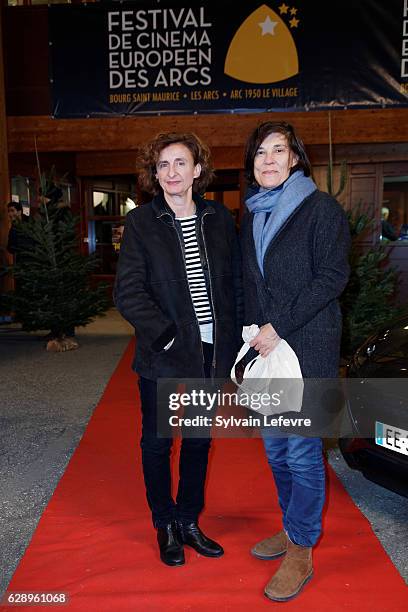 Guest and Catherine Corsini arrive for opening ceremony of "Les Arcs European Film Festival" on December 10, 2016 in Les Arcs, France.