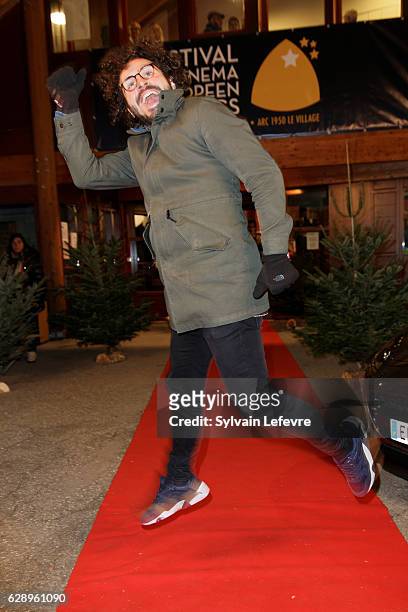 Maxime Musqua arrives for opening ceremony of "Les Arcs European Film Festival" on December 10, 2016 in Les Arcs, France.