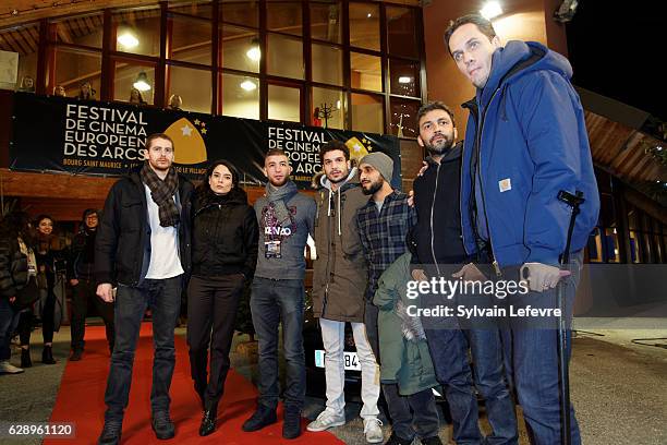 Patients" film team arrive for opening ceremony of "Les Arcs European Film Festival" on December 10, 2016 in Les Arcs, France.