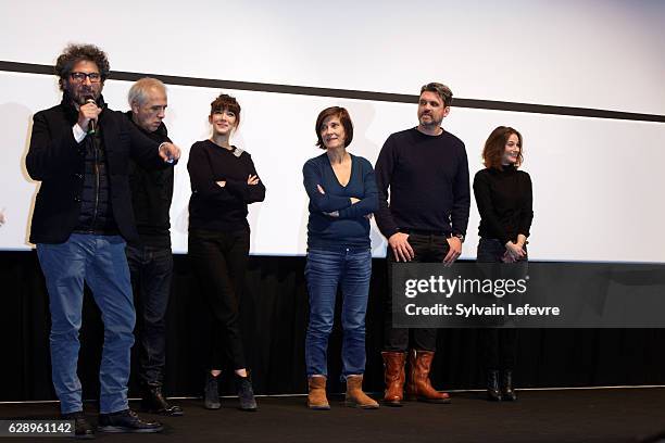 Festival jury Radu Mihaileanu, Bruno Coulais, Melanie Doutey, Catherine Corsini, Sebastian Schipper, Melanie Bernier attend opening ceremony of "Les...