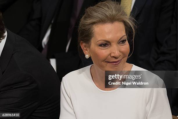 Maria Clemencia Rodriguez of Colombia attends the Nobel Peace Prize ceremony to honour this year's Nobel Peace Prize winner Colombian President Juan...