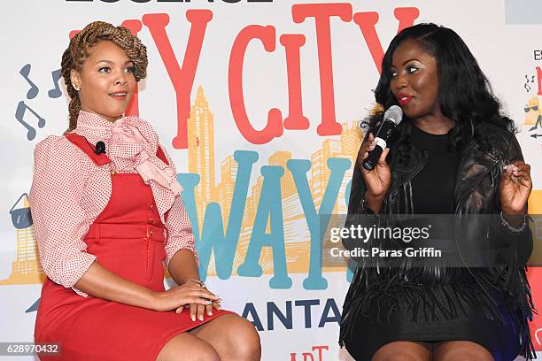 Celebrity Chef Ahki and Blogger Erica Key attend Essence 'My City, Four Ways - Atlanta' at Mason Fine Art Gallery on December 10, 2016 in Atlanta,...