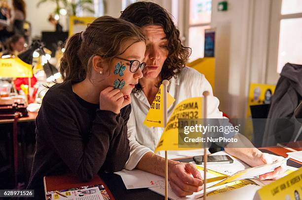 Participants at 'Write for Rights', a worldwide campaign for human rights in Amsterdam, Netherland, on 10 December 2016. Write for Rights is Amnesty...