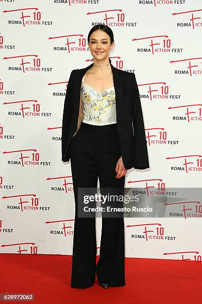 Marta Gastini attends the 'Il confine' red carpet during the Roma Fiction Fest 2016 at The Space Moderno on December 10, 2016 in Rome, Italy.