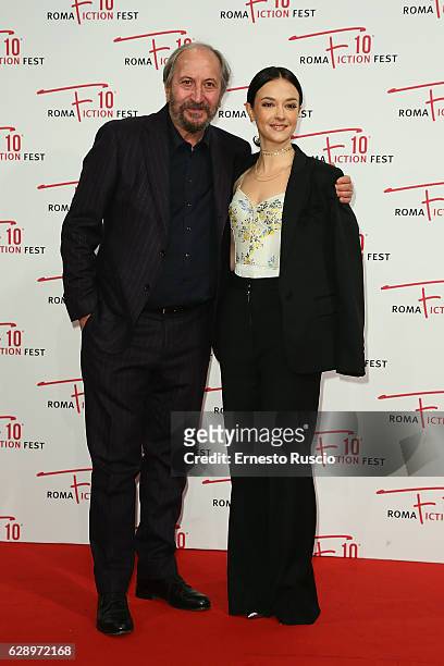 Giuseppe Piccioni and Marta Gastini attend the 'Il confine' red carpet during the Roma Fiction Fest 2016 at The Space Moderno on December 10, 2016 in...