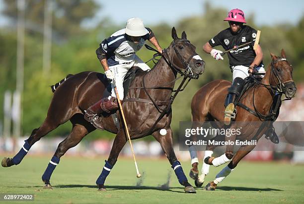 Juan Martin Nero of La Dolfina hits the ball during a final match between La Dolfina and Ellerstina as part of 123rd Argentine Polo Open Championship...