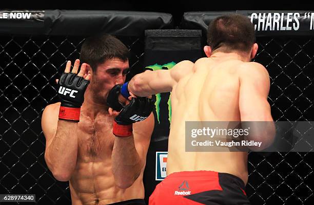 Jason Saggo of Canada fights against Rustam Khabilov of Russia during the UFC 206 event at Air Canada Centre on December 10, 2016 in Toronto, Canada.