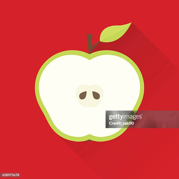 apple flat icon - apple stock illustrations