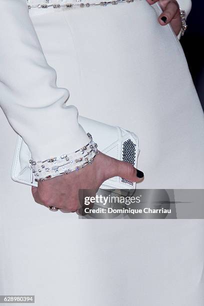 Constance Rouseau , bag detail,attends the closing ceremony of the 16th Marrakech International Film Festival : Day Nine on December 10, 2016 in...