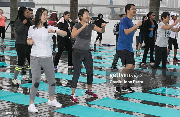 Fitbit Local Ambassadors Suyumi Quiroz & Jennifer Pansa will lead participants in a bodyweight bootcamp and yoga workout. During the Launch Of Fitbit...