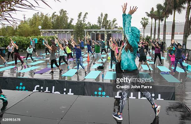 Fitbit Local Ambassadors Suyumi Quiroz & Jennifer Pansa will lead participants in a bodyweight bootcamp and yoga workout. During the Launch Of Fitbit...
