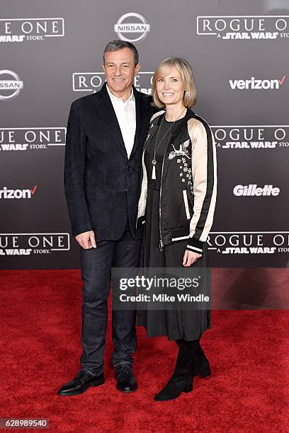 The Walt Disney Company Chairman and CEO Bob Iger and Willow Bay attend the premiere of Walt Disney Pictures and Lucasfilm's "Rogue One: A Star Wars...