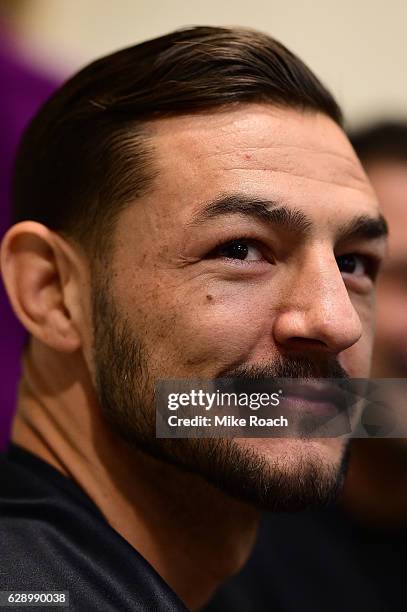 Cub Swanson relaxes in his locker room prior to his featherweight bout against Dooho Choi of South Korea during the UFC 206 event inside the Air...