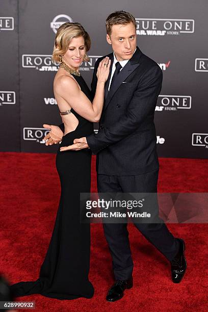 Choreographer Charissa Barton and actor Alan Tudyk attend the premiere of Walt Disney Pictures and Lucasfilm's "Rogue One: A Star Wars Story" at the...