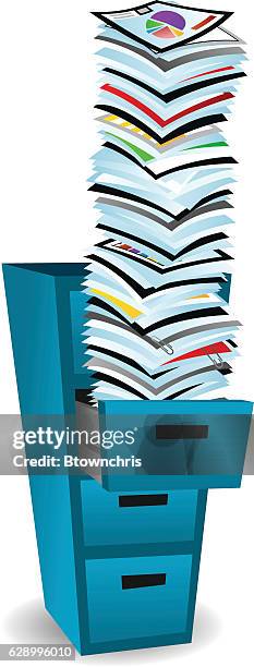 file cabinet - overflowing stock illustrations