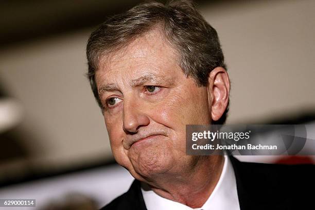 Senate Republican candidate John Kennedy delivers a victory speech during an election party on December 10, 2016 in Baton Rouge, Louisiana. Kennedy's...