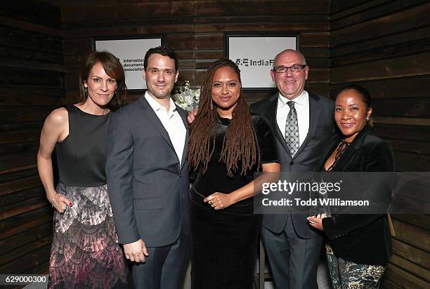 Actress Annabeth Gish, Ava DuVernay and Howard Barish , attend the 32nd Annual IDA Documentary Awards at Paramount Studios on December 9, 2016 in...