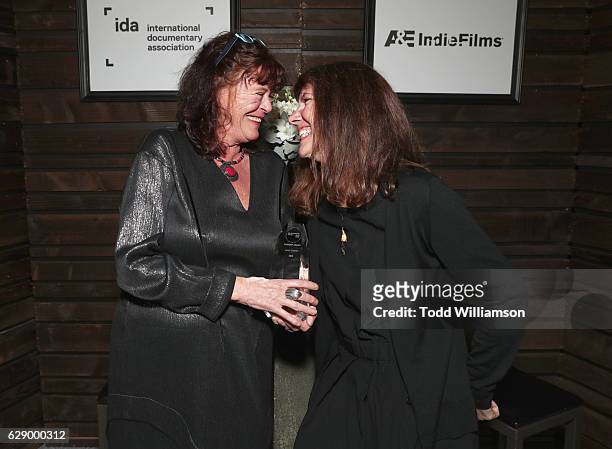 Pioneer award recipient Ally Derks and Diane Weyermann attend the 32nd Annual IDA Documentary Awards at Paramount Studios on December 9, 2016 in...