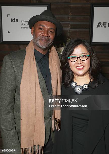 Presenter Nelson George and Kathy Im attend the 32nd Annual IDA Documentary Awards at Paramount Studios on December 9, 2016 in Hollywood, California.