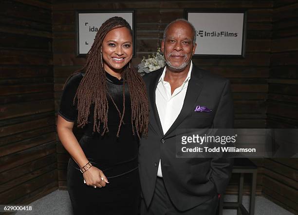 Nominee and presenter Ava DuVernay and honoree Stanley Nelson attend the 32nd Annual IDA Documentary Awards at Paramount Studios on December 9, 2016...