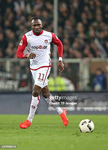 Jacques Zoua of Kaiserslautern in action during the Second Bundesliga match between FC St. Pauli and 1. FC Kaiserslautern at Millerntor Stadium on...