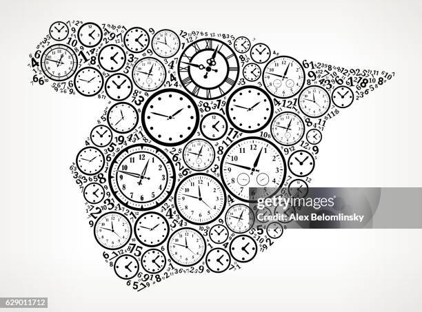 spain on time and clock vector icon pattern - timer 10 seconds stock illustrations