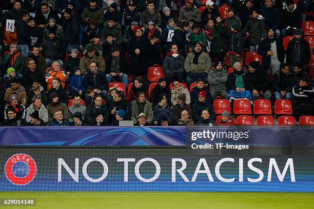 Banner during the UEFA Champions League match between Bayer Leverkusen and AS Monaco at the BayArena stadium in Leverkusen, Germany on December 7,...