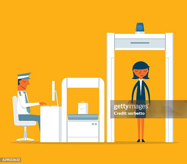 airport security - customs agent stock illustrations