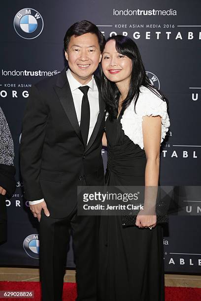 Ken Jeong and wife Tran Jeong attend the 15th Annual Unforgettable Gala at The Beverly Hilton Hotel on December 10, 2016 in Beverly Hills, California.