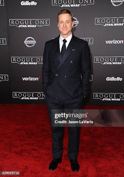 Actor Alan Tudyk attends the premiere of "Rogue One: A Star Wars Story" at the Pantages Theatre on December 10, 2016 in Hollywood, California.