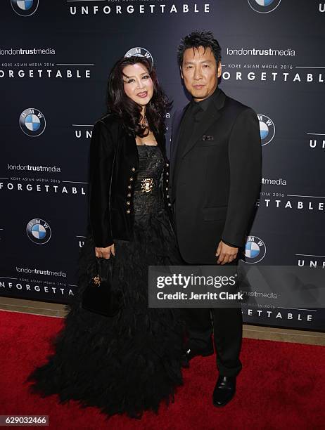 Amy Rhee and Phillip Rhee attend the 15th Annual Unforgettable Gala at The Beverly Hilton Hotel on December 10, 2016 in Beverly Hills, California.