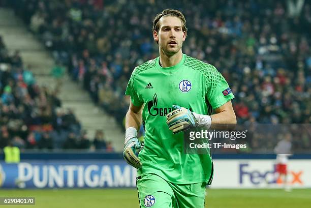 Goalkeeper Fabian Giefer of Schalke looks on during the UEFA Europa League match between FC Salzburg and FC Schalke 04 at Red Bull Arena in Salzburg,...