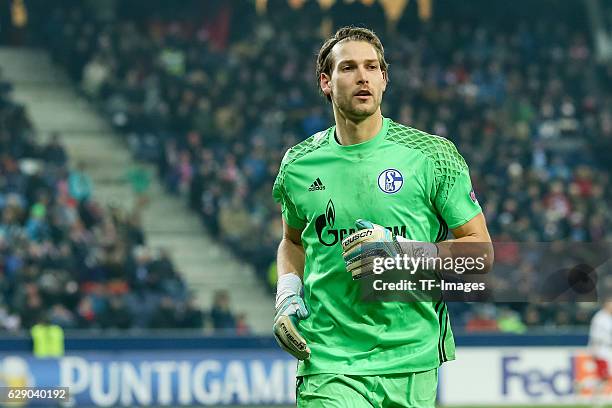 Goalkeeper Fabian Giefer of Schalke looks on during the UEFA Europa League match between FC Salzburg and FC Schalke 04 at Red Bull Arena in Salzburg,...