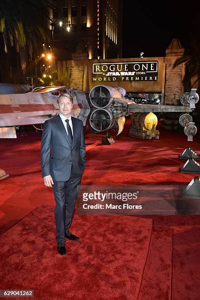 Actor Mads Mikkelsen attends The World Premiere of Lucasfilm's highly anticipated, first-ever, standalone Star Wars adventure, "Rogue One: A Star...