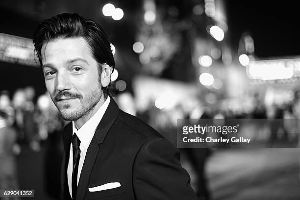 Actor Diego Luna attends The World Premiere of Lucasfilm's highly anticipated, first-ever, standalone Star Wars adventure, "Rogue One: A Star Wars...
