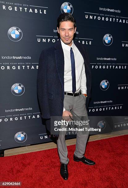 Actor Lewis Tan attends the 15th Annual Unforgettable Gala at The Beverly Hilton Hotel on December 10, 2016 in Beverly Hills, California.