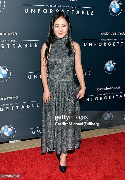 Actress Megan Lee attends the 15th Annual Unforgettable Gala at The Beverly Hilton Hotel on December 10, 2016 in Beverly Hills, California.
