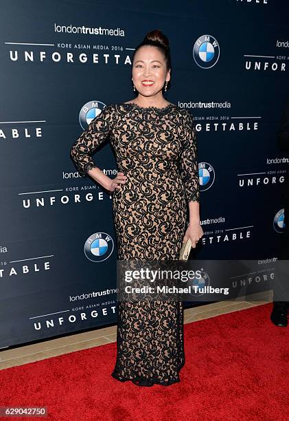 Actress Suzy Nakamura attends the 15th Annual Unforgettable Gala at The Beverly Hilton Hotel on December 10, 2016 in Beverly Hills, California.