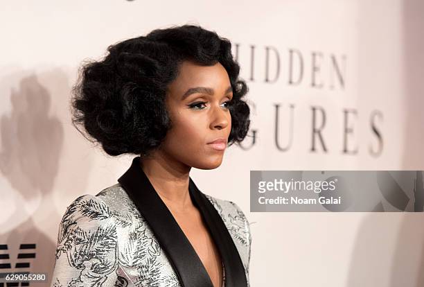 Singer and actress Janelle Monae attends the "Hidden Figures" New York special screening on December 10, 2016 in New York City.