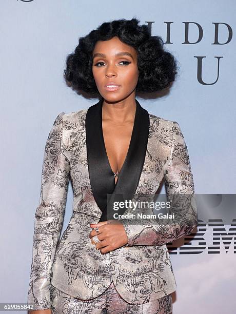 Singer and actress Janelle Monae attends the "Hidden Figures" New York special screening on December 10, 2016 in New York City.