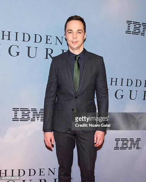 Actor Jim Parsons attends the "Hidden Figures" New York special screening on December 10, 2016 in New York City.