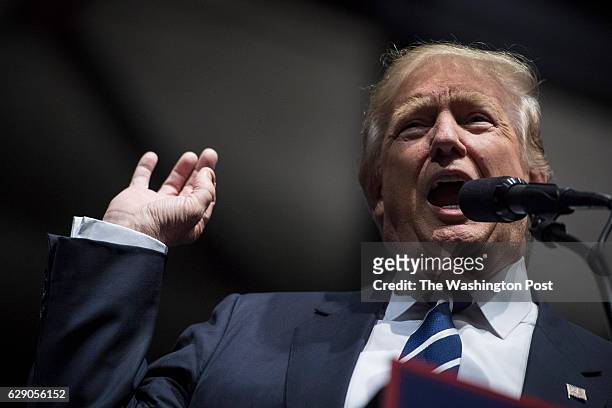 President-Elect Donald J. Trump speaks at a "USA Thank You Tour 2016" event at the DeltaPlex in Grand Rapids, Mi. On Friday, Dec. 09, 2016.